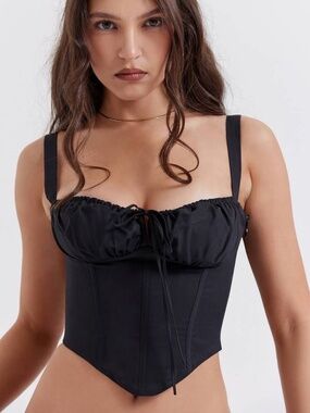 House of CB "Analia" Bustier Top in Black, L with Regular Cup [Minor Flaw]